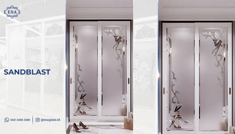 Kaca Sandblast untuk Interior Hunian Modern