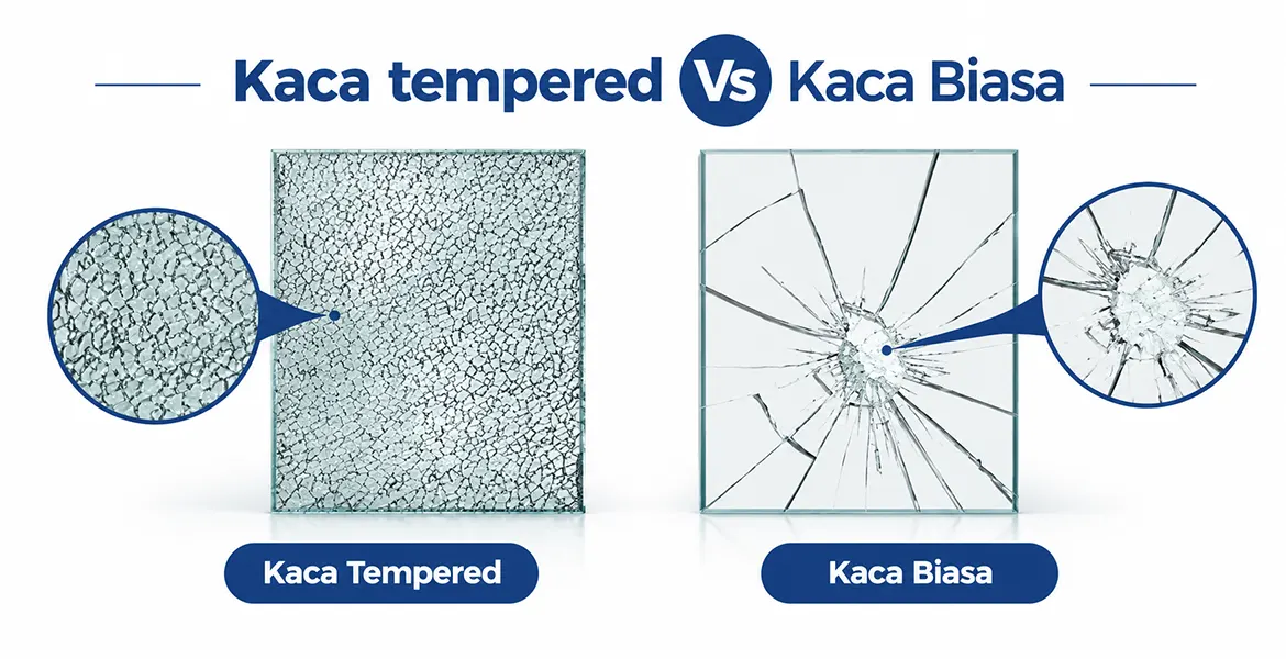 Kaca tempered Vs Kaca Biasa